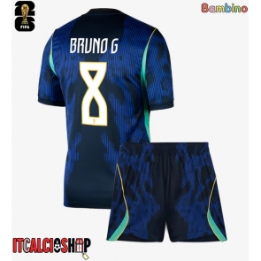 Brasile Bruno Guimaraes #8 Seconda Maglia Bambino Mondiali 2026 Manica Corta (+ Pantaloni corti)